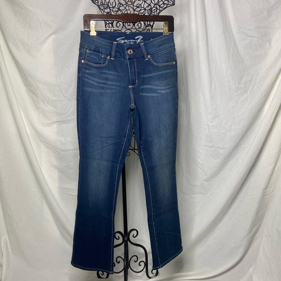 Seven7 Slim Boot Mid Rise Jeans Size 10 - Picture 2 of 8
